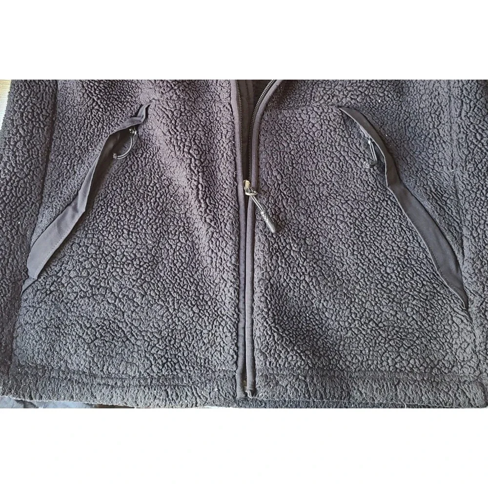 The North Face Sherpa Fleece Jacket Men's Medium Black Full Zip Pile Coat